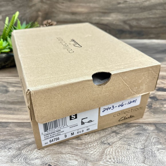 NIB Clarks Caroleigh Rise 9M Dark Blush Leather Block Heel Ankle Strap Sandal - Picture 12 of 12